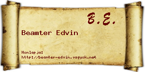 Beamter Edvin névjegykártya